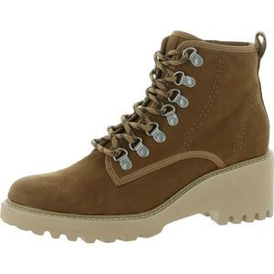 Dolce Vita Tan Suede Lug Sole Lace-Up Ankle Boots